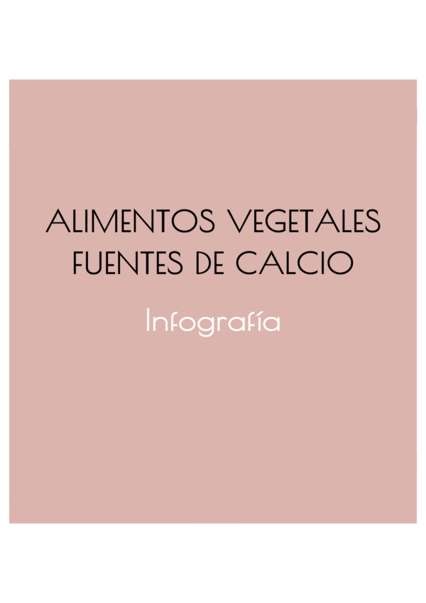 Infografía Calcio en Vegetales